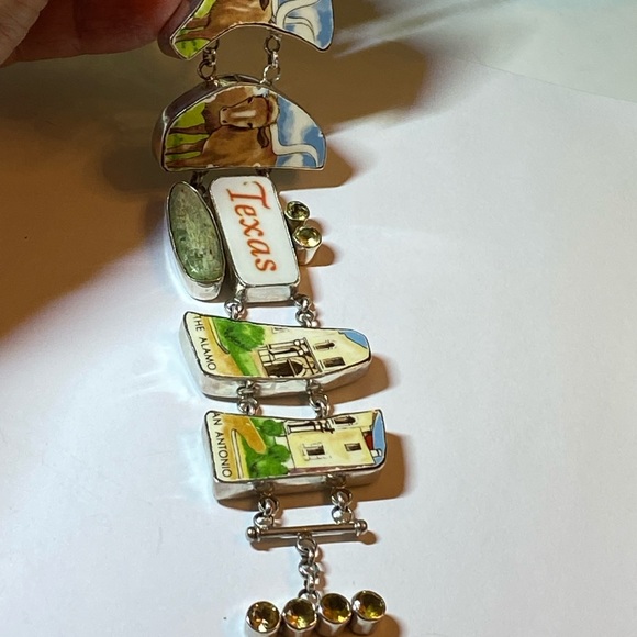 Texas Citrine Sterling Silver Toggle Bracelet - Picture 11 of 14